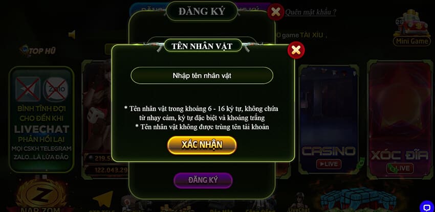 Tạo nickname dễ nhớ khi đăng ký Zomclub