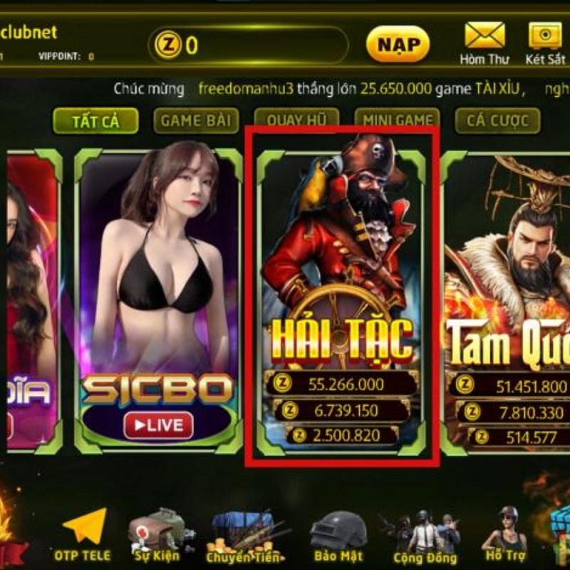 game quay hũ Zomclub - Hải tặc